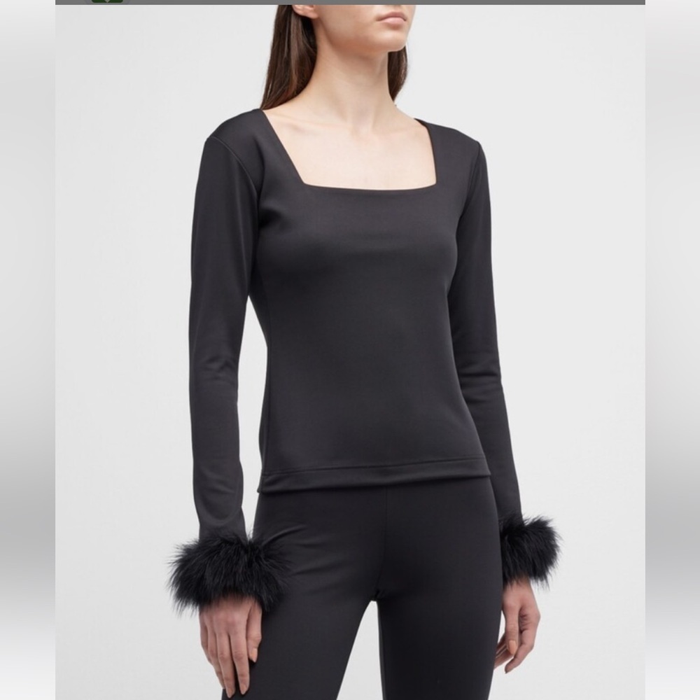 Sleeper black square neck top